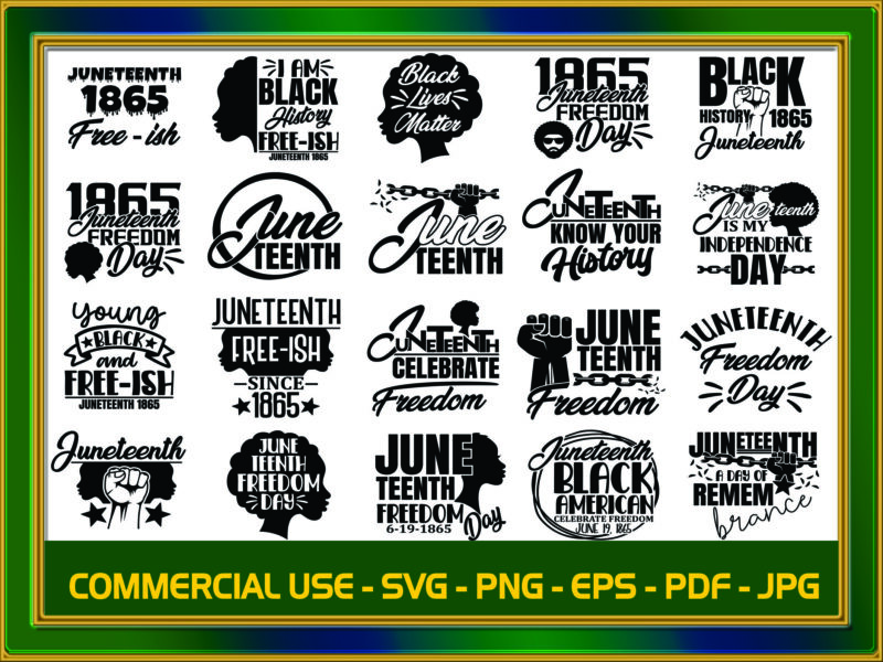 Combo 41 Designs Black Lives Matter SVG, Juneteenth Freedom 1965, Black History, Cut File, Clipart, PrintableCommercial use instant download CB823855941