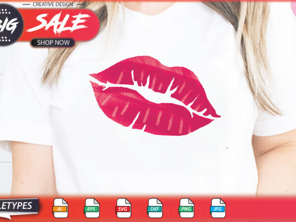 Lips sublimation svg t shirt vector graphic