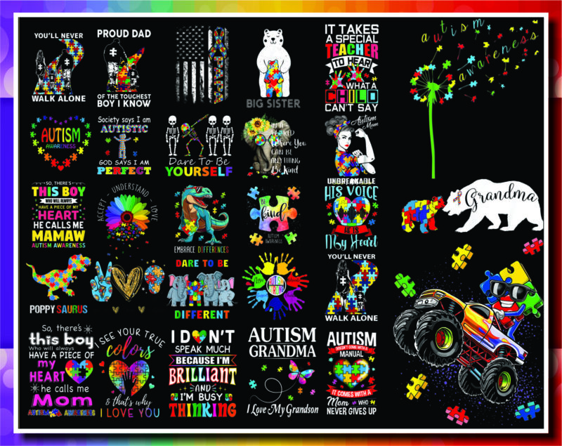 Bundle 150 Autism PNG, Autism Rainbow PNG, Autism Awareness, Autism Heart, Peace Love autism, Autism Gift, Puzzle Ribbon, DigitalDdownload 936897611