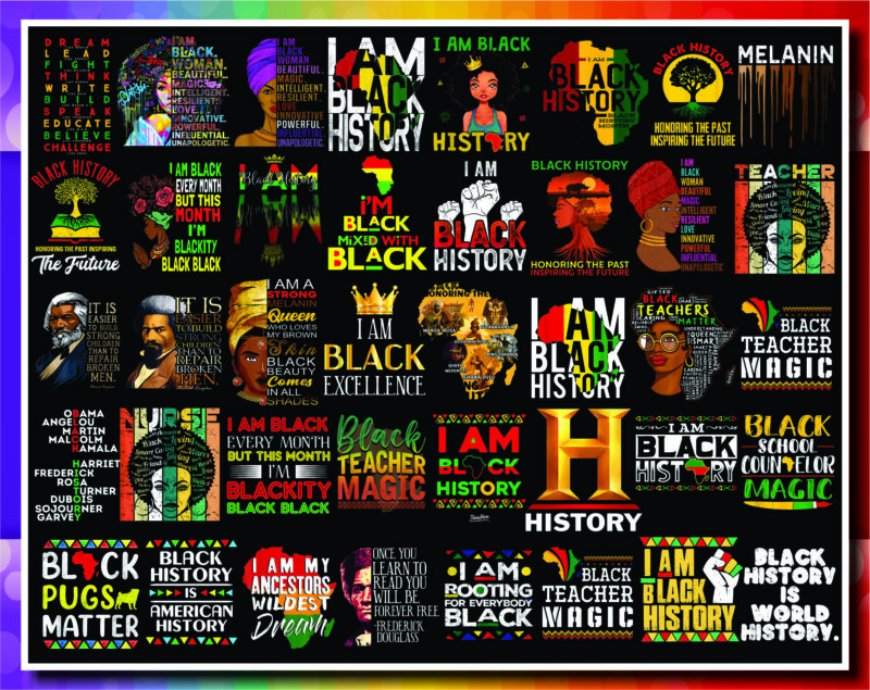 Combo 550+ PNG Bundle, Black History Month png, Black Pride png, African American png, Afro Women png, Sublimation Black History, Digital Download CB1007303136