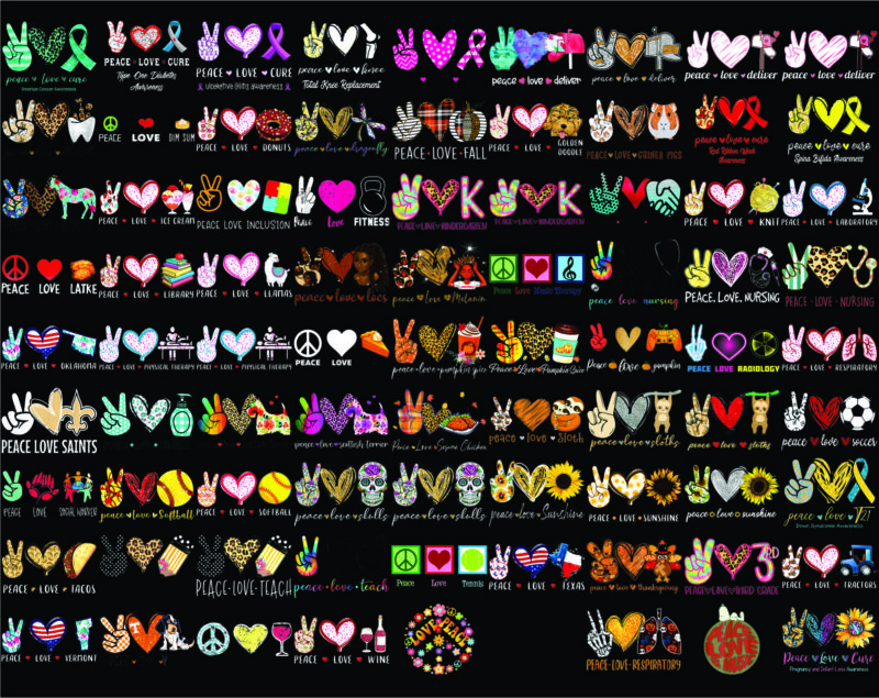 Bundle 178+ Design Peace Love Png, Peace Love Christmas PnG, Peace Love Everything PNG, Peace Love Sublimation Png, Instant Digital Dowload 892910532