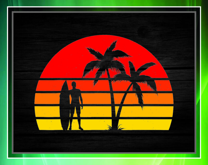 Retro Sunset Png, Vintage Retro Sunset Beach Png Bundle, Retro 1980s 1990s Vaporwave Palm Trees Sunset Beach, Retro Sunset Beach Lover Png 959658746