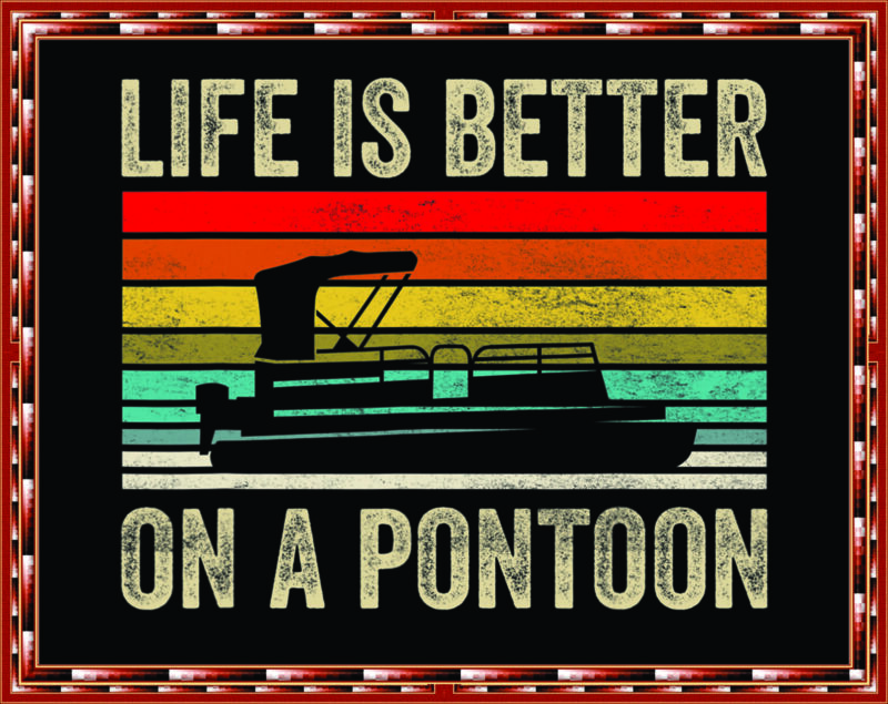 Combo 60 Pontoon PNG – Pontoon Life, Boating, Boat life PNG – Pontoon Retro Design PNG 1005968659