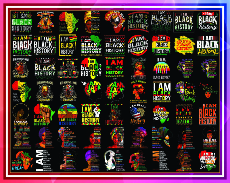 240 Designs Mega Black History Month, I Am Black Women PNG, Black Queen, Black Girl Magic, Afro Hair Clipart, Black Pride, Digital Download 975727699