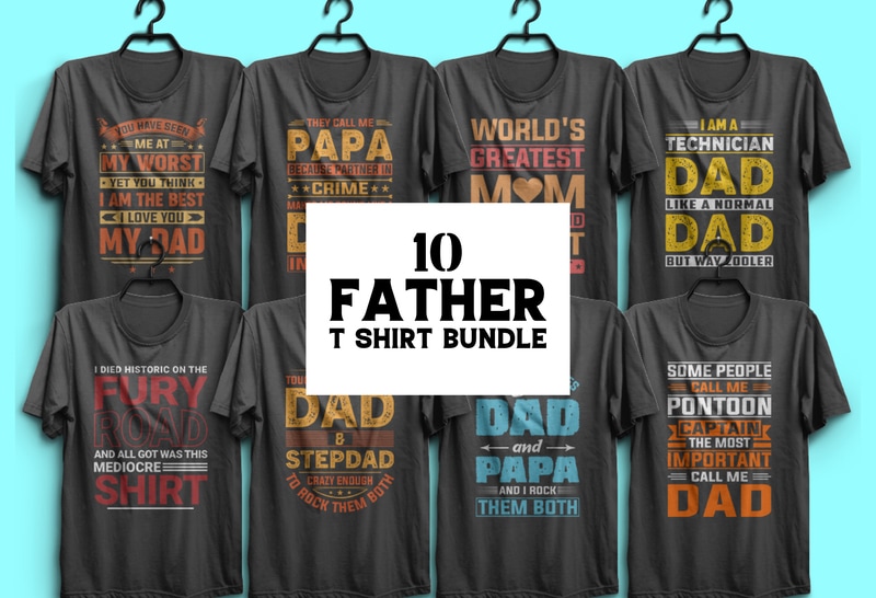 Father typography t shirt design bundle, father t shirts funny, father ...