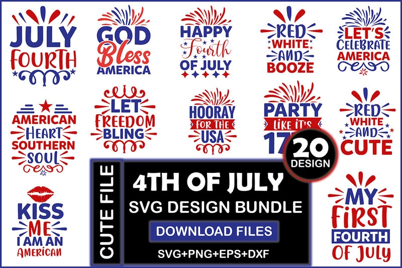 4th Of July Svg Design Bundle - Buy t-shirt designs