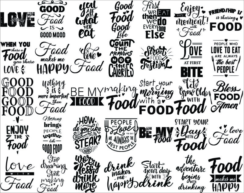 100 Food and Drink Quotes Bundle, Food and Drink Sayings Designs, Food and Drink Lovers, Svg Png Files, Funny Quotes, Instant Download 1017690650