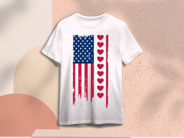 Valentines day american flag gift diy crafts svg files for cricut, silhouette sublimation files t shirt vector art