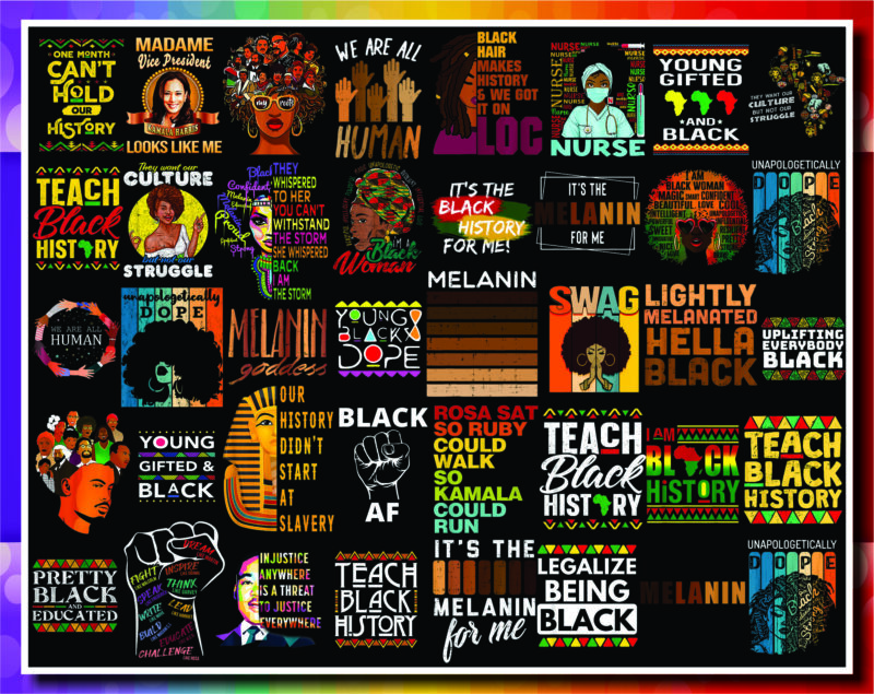 Combo 550+ PNG Bundle, Black History Month png, Black Pride png, African American png, Afro Women png, Sublimation Black History, Digital Download CB1007303136