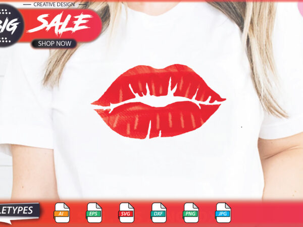 Lips sublimation svg t shirt vector graphic