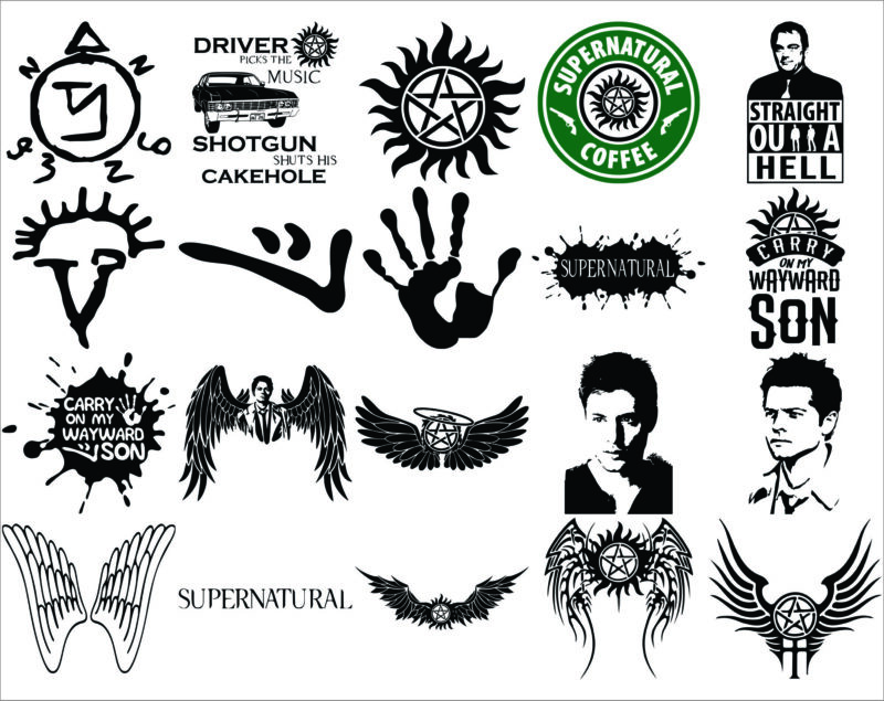 Bunde 79 Supernatural svg, Supernatural svg png dxf, Supernatural svg cut fies, Supernatural Cipart, MusicArtStore Digital Download 1012451705