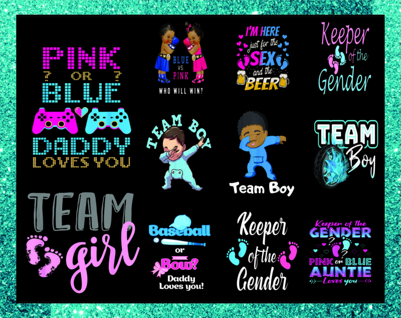 Bundle 61+ Gender Reveal PNG, Baby Boy Girl, African American, Baby T shirt, Gender Reveal Twins, Sublimation Digital, Instant Download 992595658