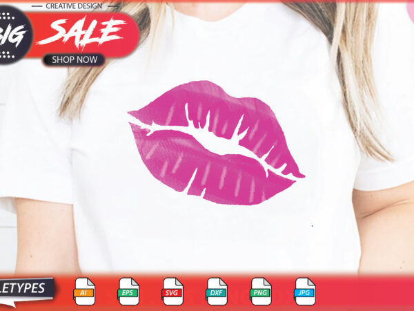 Lips sublimation svg t shirt vector graphic