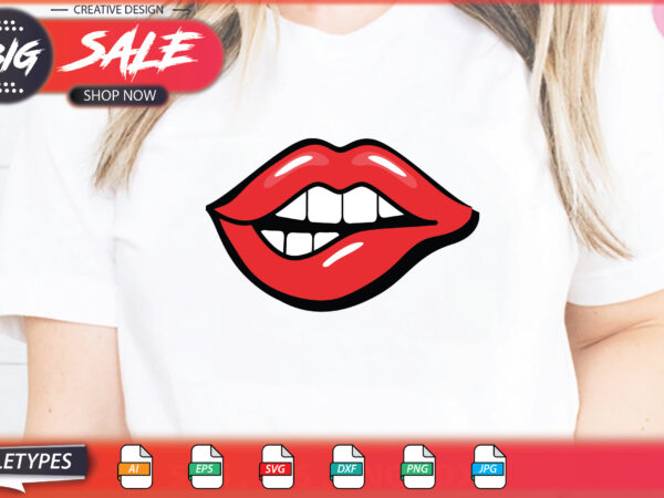 Lips sublimation svg t shirt vector graphic