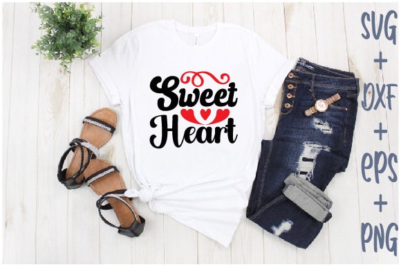 Sweet heart t shirt template vector