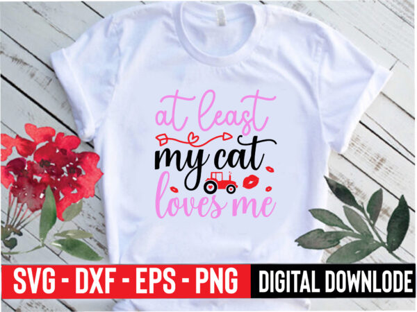 At least my cat loves me t shirt vector