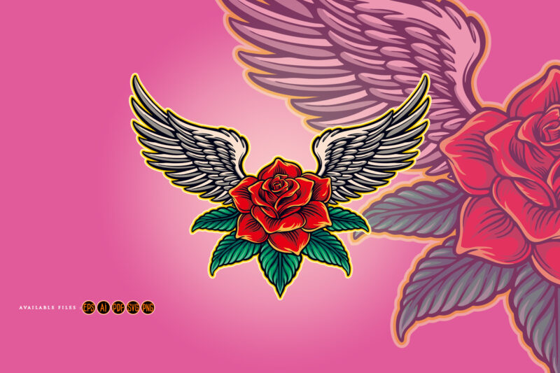 Angel Roses Wing Love Valentine Symbol