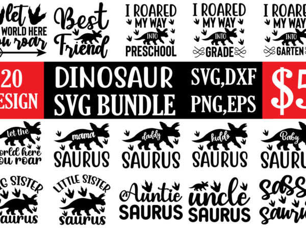 Dinosaur svg bundle t shirt vector illustration