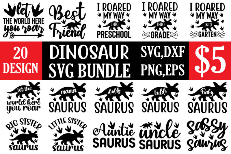 dinosaur svg bundle