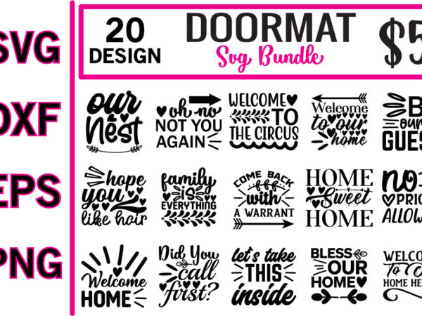 Doormat svg bundle t shirt vector illustration