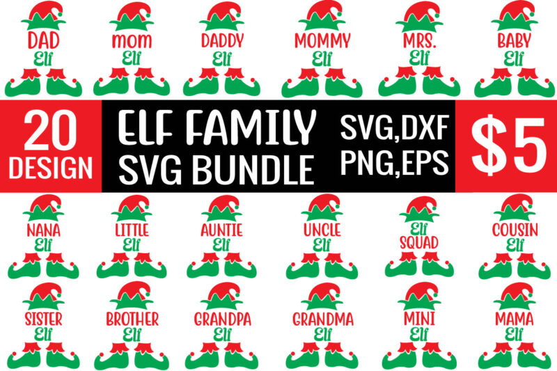 elf family svg bundle