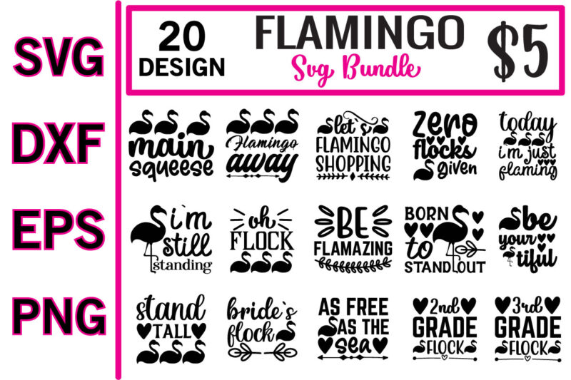 Flamingo svg bundle