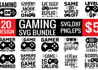 Gaming svg bundle t shirt design template