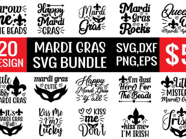 Mardi gras svg bundle t shirt designs for sale