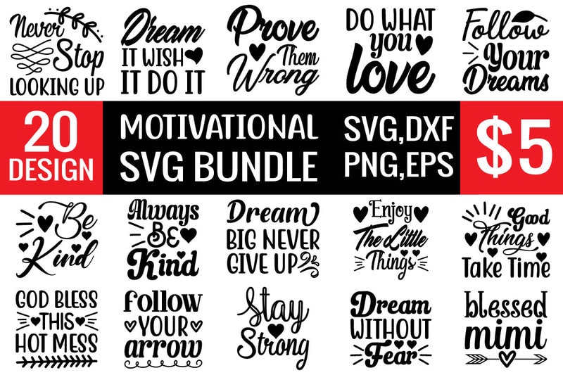 Motivational Svg Bundle - Buy T-shirt Designs