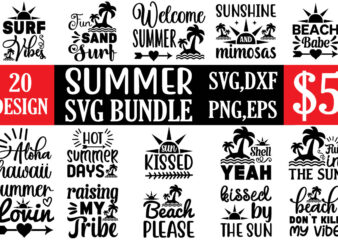 summer svg bundle t shirt template vector