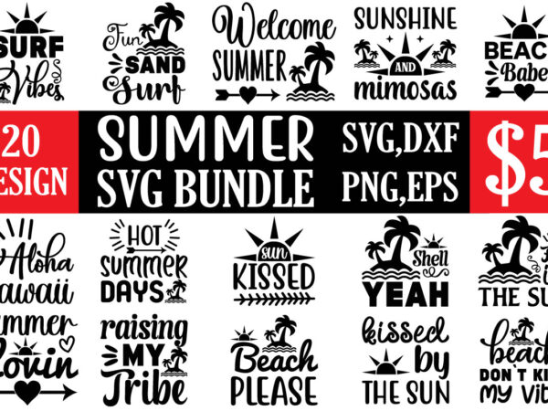 Summer svg bundle t shirt template vector