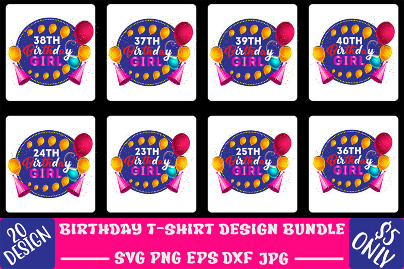 Birthday T-shirt Design Bundle