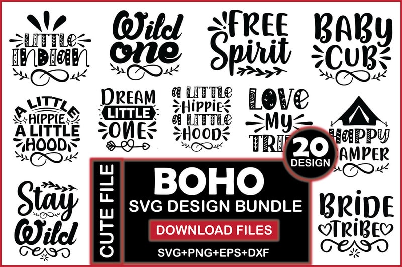 Boho SVG Design Bundle - Buy t-shirt designs