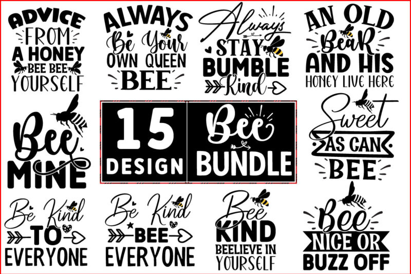 Bee SVG T shirt Design Bundle