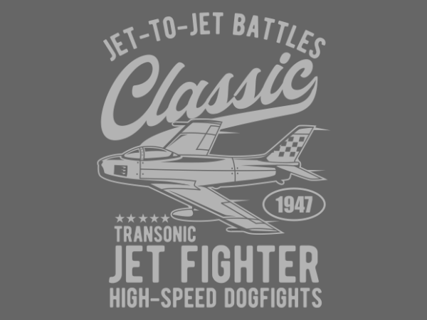 Classic jet fighter t shirt vector file