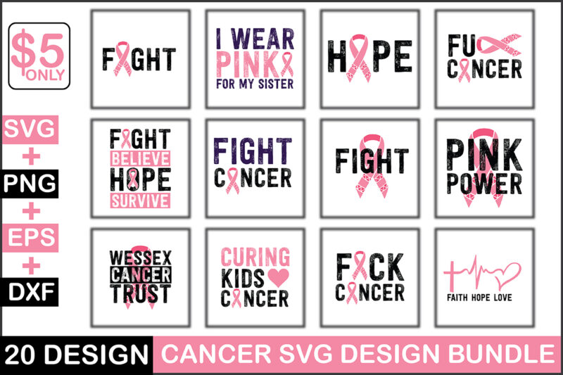 Cancer Svg Design Bundle