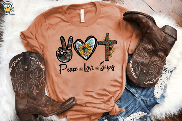 Peace Love Jesus T-Shirt Design