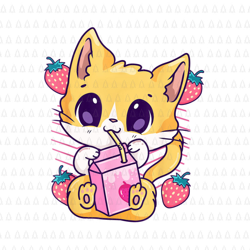 Download A cute and playful Kawaii Anime Cat Wallpaper | Wallpapers.com