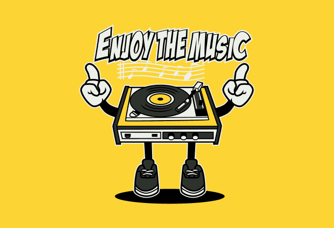 ENJOY THE MUSIC CARTOON - Buy t-shirt designs