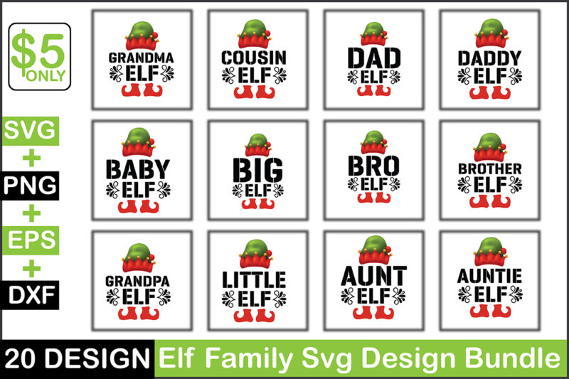 Elf Family Svg Design Bundle