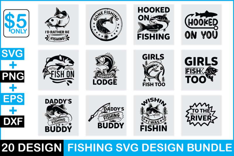 Fishing Svg Design Bundle