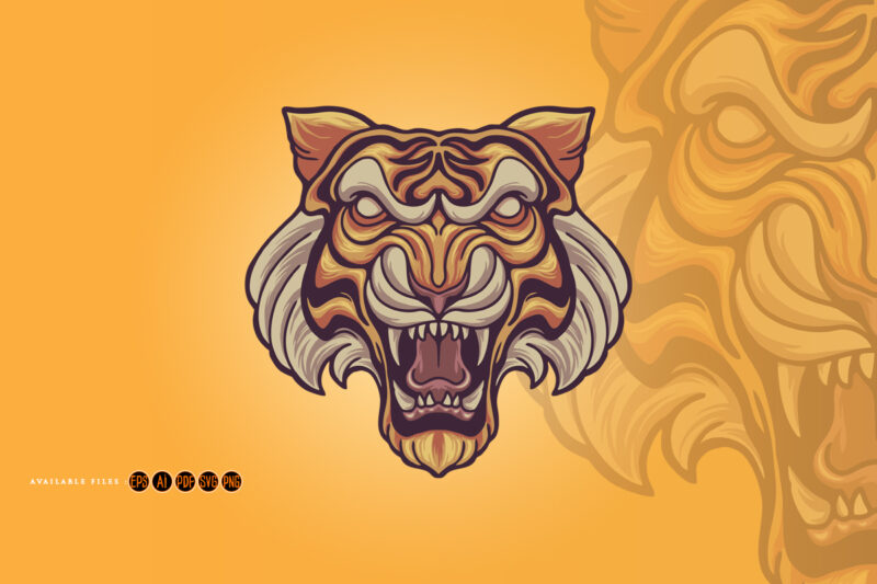 Head Tiger Classic Vintage Mascot Illustrations