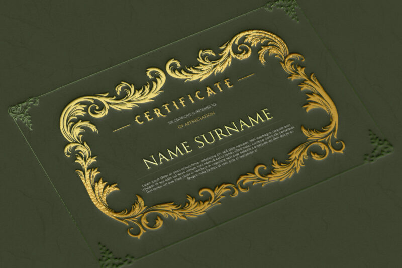 Certificate Calligraphic Ellegant Borders Ornate Frame