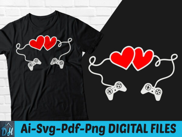 Love gaming heart controller valentine t-shirt design, love gaming heart controller svg, valentine shirt, gaming heart tshirt, heart controller tshirt, funny valentine tshirt, valentine sweatshirts & hoodies