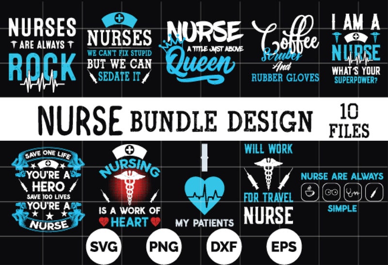 Nurse T Shirt Bundle Design - Buy t-shirt designs