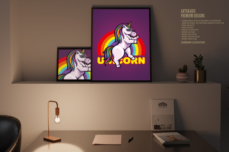 Cute unicorn pony rainbow Illustrations