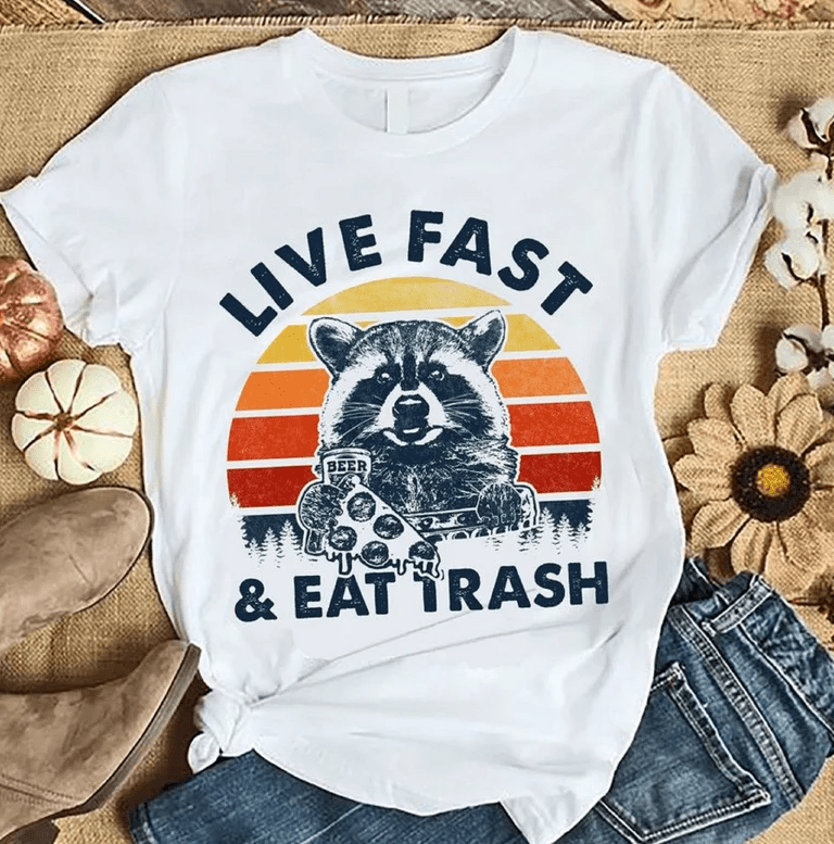 RD Raccoon Live Fast Eat Trash T-Shirt - Buy t-shirt designs