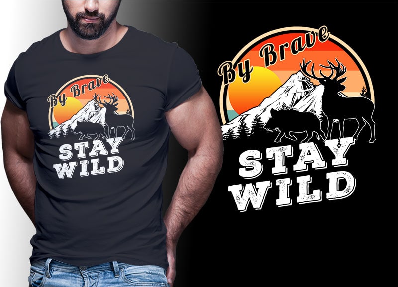 HUNTING Vintage Retro Tshirt Designs Bundle Editable