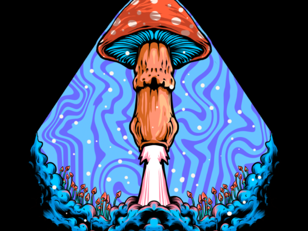 Rocket mushroom t shirt design online