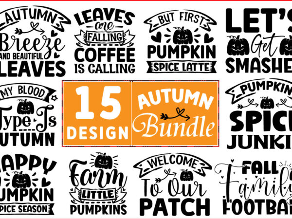 Autumn svg t shirt design bundle